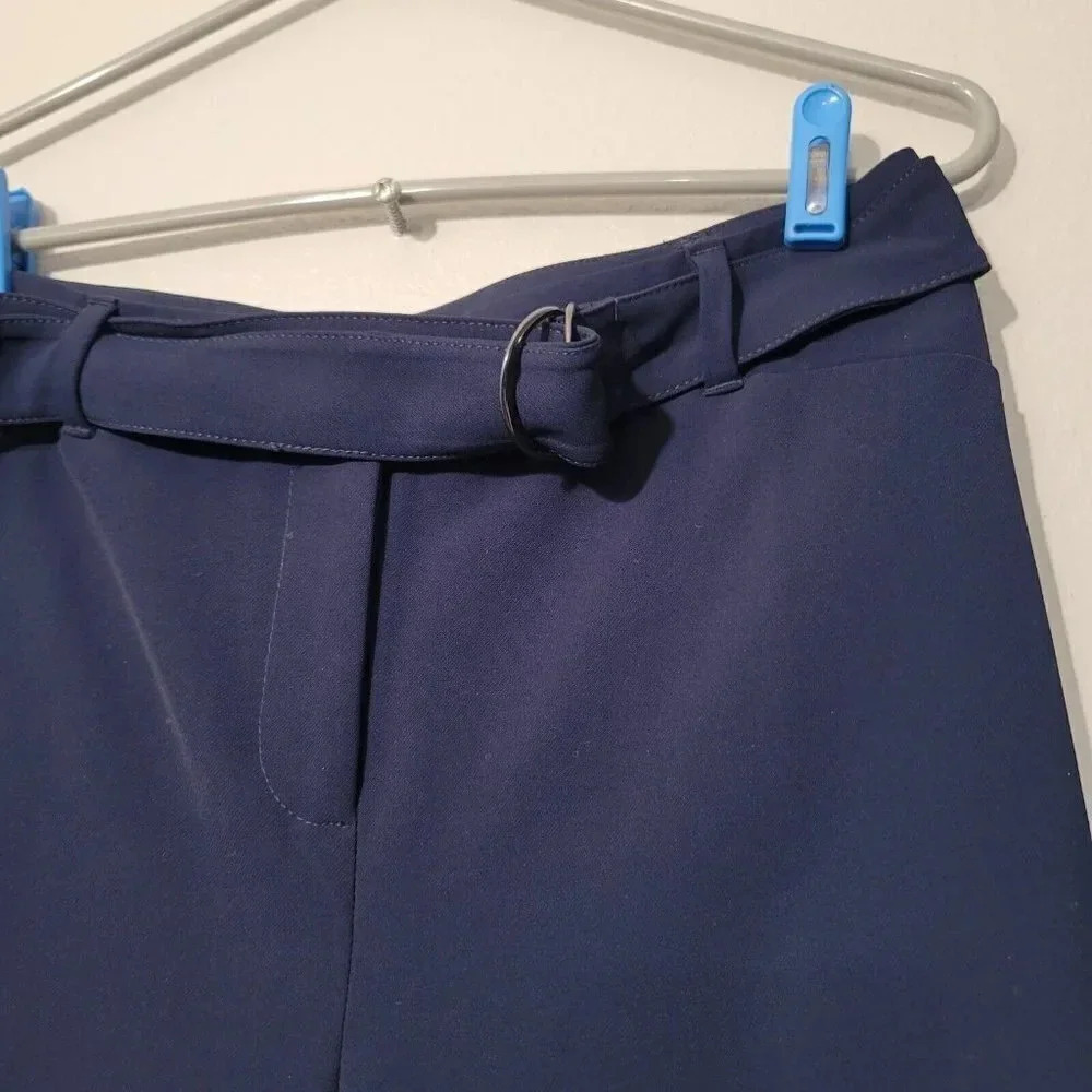 White House Black Market Pants Womens 4R Black Wide Leg Trouser Blue Classic Y2k - Picture 12 of 13